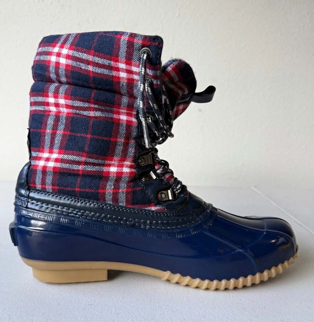 Ocean & Coast OC-SCRAM Plaid Lace-Up Lined Ankle Duck Boots US 9 M
